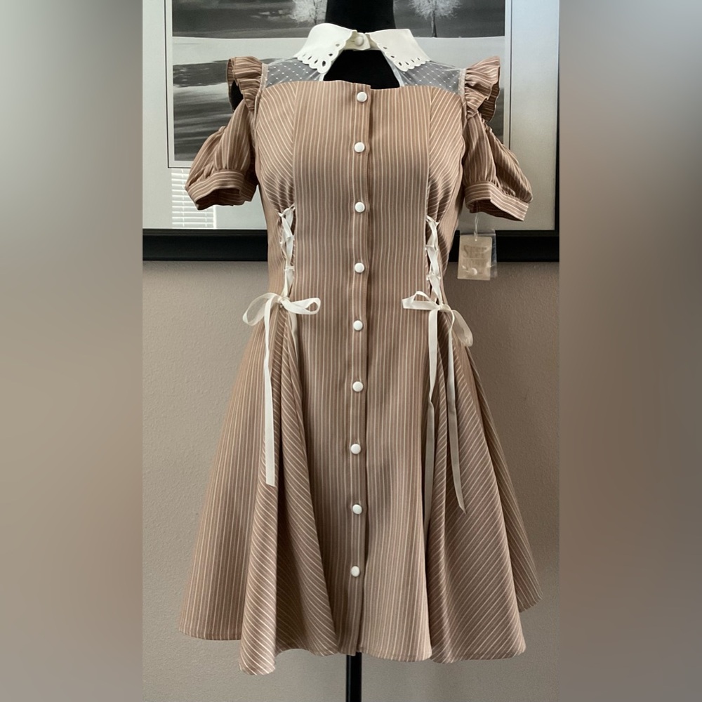 Secret Honey By Honey Bunch Pin Striped Dress Japan Import Size 2 New Cosplay